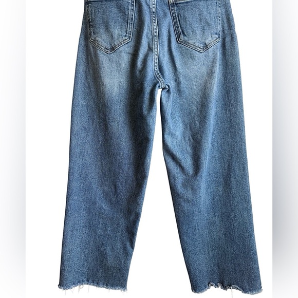OAK + FORT Wide Leg High Rise 25” Crop Denim Jeans Size 26/Medium - Picture 5 of 10